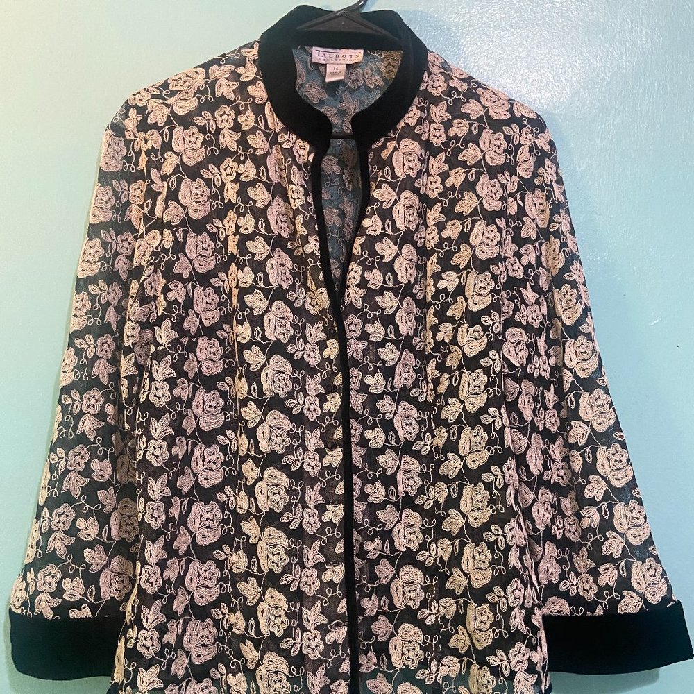 Boho vintage 1970s lace embroidered shirt / jacket